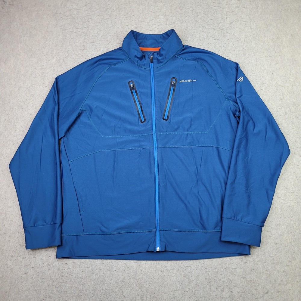 Eddie Bauer Motion Jacket Mens‎ L Blue Full Zip Pockets Outdoor Hiking FreeDry